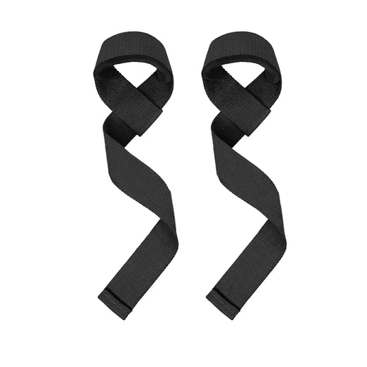 Two black wrist straps on a white background